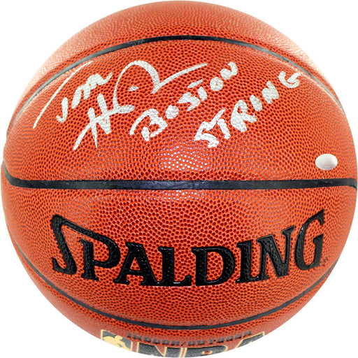 Tom Heinsohn Signed IO NBA Basketball w Boston Strong Insc.