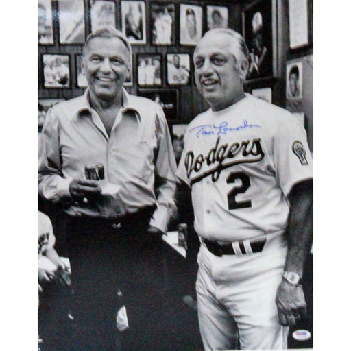 Tom Lasorda Signed 16x20 w Frank Sinatra Photo PSADNA