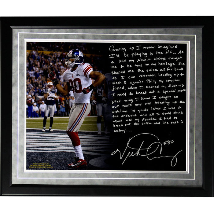 Victor Cruz Facsimile Touchdown Salsa Dance Framed Metallic 16x20 Story Photo