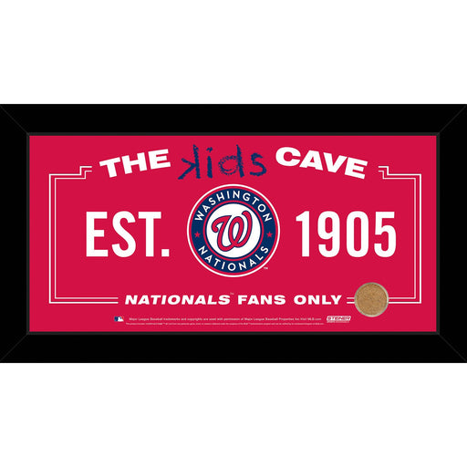 Washington Nationals 10x20 Kids Cave Sign w Game Used Dirt from Nationals Park