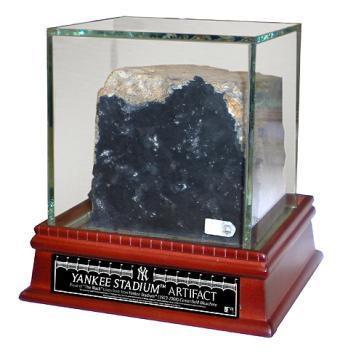 Yankee Stadium Authentic Piece of Black w Glass Display Case