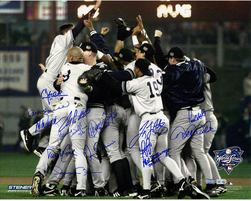 New York Yankees Multi-Signed 2000 WS Team Celebration 16x20 Photo (14 Signatures) (MLB Auth)