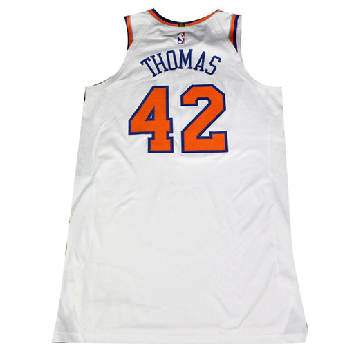 Lance Thomas # 42 New York Knicks Game Used 2018 White Association Jersey (Season Opener - Worn 10/17/18 vs. Hawks) (Size 50)