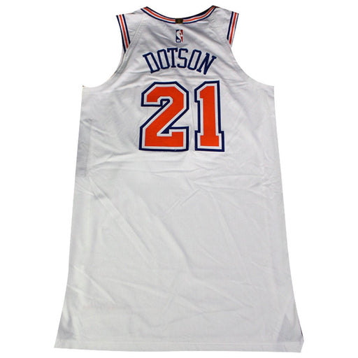 Damyean Dotson #21 New York Knicks 2018 Game Used White Statement Jersey (Worn 10/26/18 vs. Warriors) (Size 48)