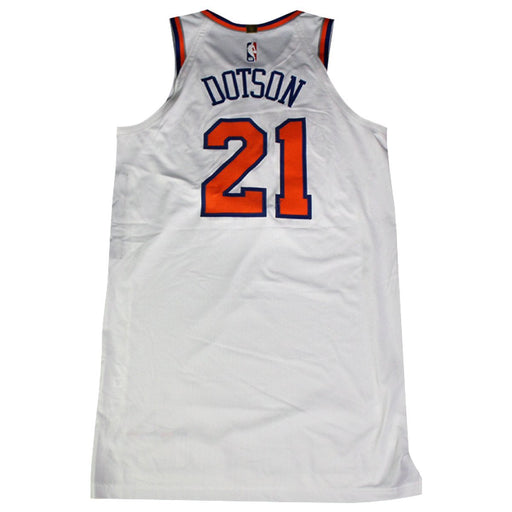 Damyean Dotson # 21 New York Knicks Game Used 2018 White Association Jersey (Worn 10/20/18 vs. Celtics) (Size 48)