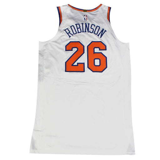 Mitchell Robinson # 26 New York Knicks Game Used 2018 White Association Jersey (Worn 10/20/18 vs. Celtics) ( Size 52)