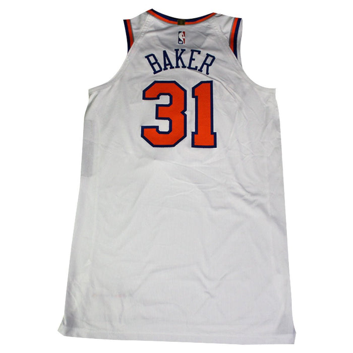 Ron Baker # 31 New York Knicks Game Used 2018 White Association Jersey (Worn 10/20/18 vs. Celtics) (Size 48)