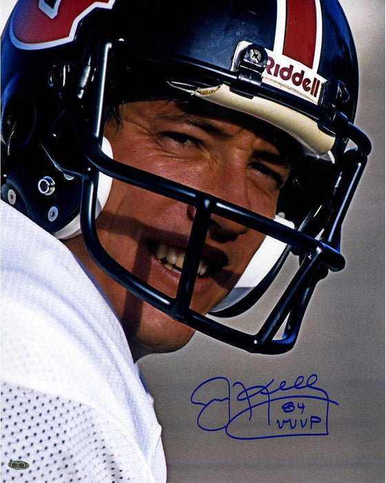 Jim Kelly Signed Houston Gamblers Headshot 16x20 Photo w/ "84 MVP" insc.