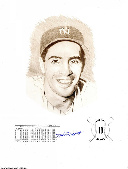 Phil Rizzuto Signed Print with Stats.