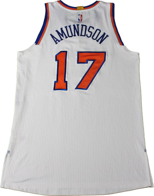 Lou Amundson New York Knicks 2015-16 Game Used #17 White Jersey (4/10/2016 vs Toronto Raptors) (2XL) (NKN02699)