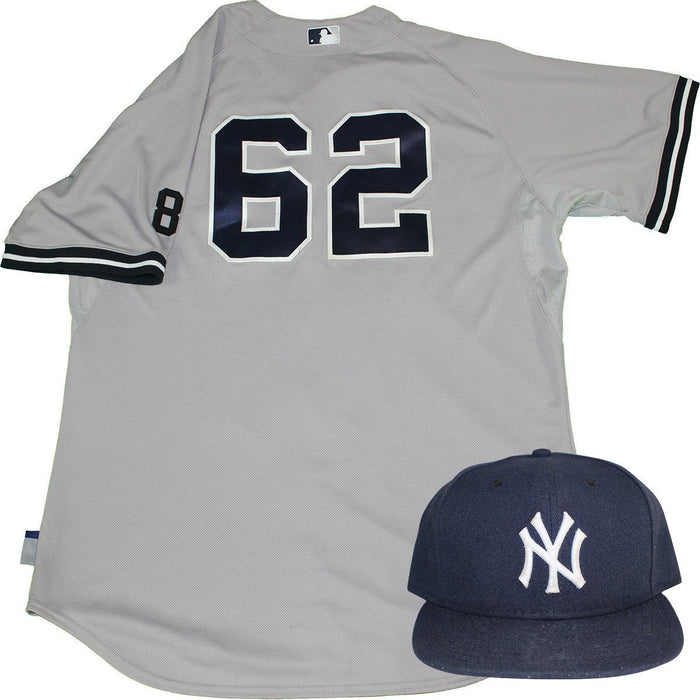 Alan Cockrell Set - NY Yankees 2015 Game-Used #62 Road Jersey w/ Yogi Berra #8 Commemorative Patch & Hat Set (10/4/2015)(HZ998976)