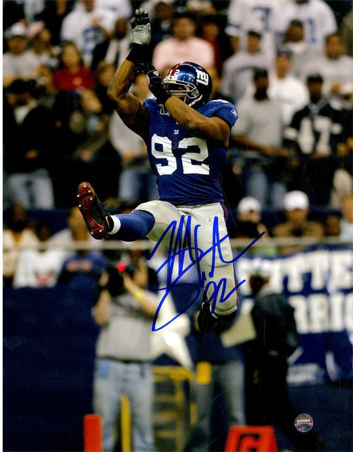 Michael Strahan Signed Jump Shot Celebration 8x10 Photo