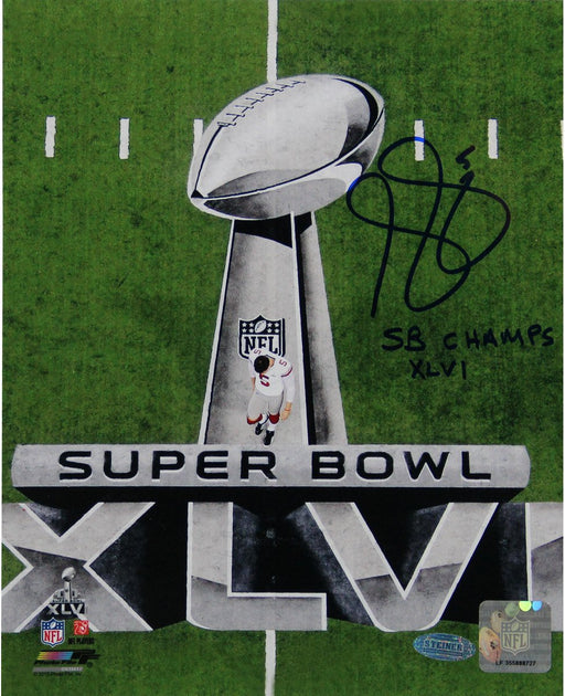 Steve Weatherford Walking on Field SB XLV 8x10 Photo w/ SB XLVI Champs Insc.