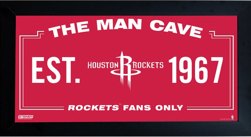 Houston Rockets Man Cave Sign 10x20 Framed Photo