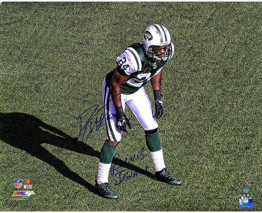 Darrelle Revis Signed 16x20 Jets Stance Metallic Photo w/ "Revis Island" (LE/24)