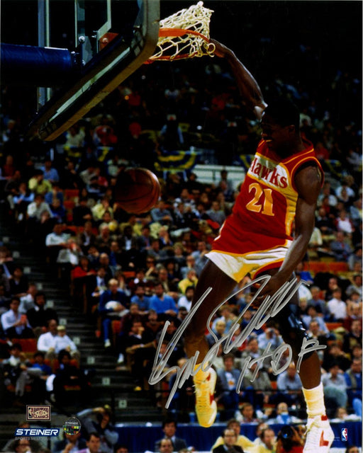 Dominique Wilkins Signed Slam Dunk Contest 8x10 Photo w/ "HOF" Insc.