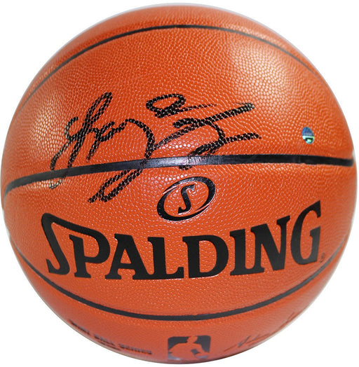 Larry Johnson Signed NBA I/O Basketball (Signed in Black)( Signed on Panel)