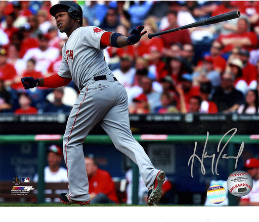 Hanley Ramirez Signed Red Sox Throwing Bat After Hit 8x10 Photo ( LOJO Sports Auth)