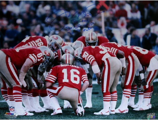 Joe Montana San Francisco 49ers Huddle Signed 16x20 Photo w/ Three Inscriptions LE/16