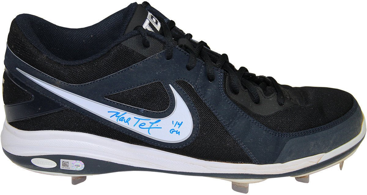 Mark Teixeira Signed 2014 Game Used Navy Blue and White Metal Cleat (MLB Auth) Size: 13.5