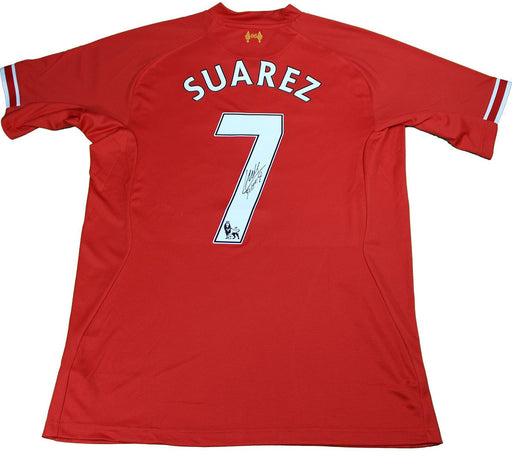 Luis Suarez Signed Liverpool Red Jersey (Icons Auth)