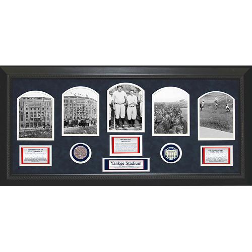 1923 Yankee Stadium 5 Photo Game Used Commemorative Dirt Collage 14x32