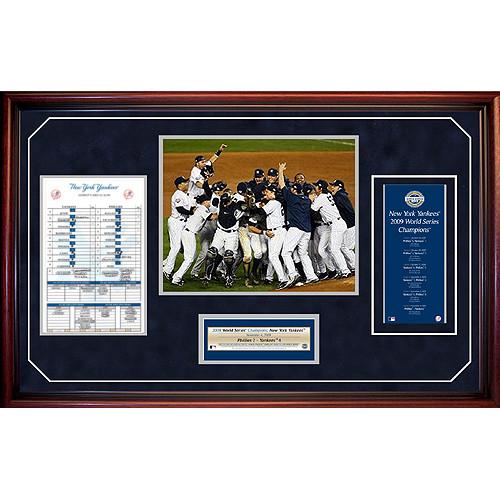 2009 World Series Lineup Card Photo Collage w Game Used Dirt