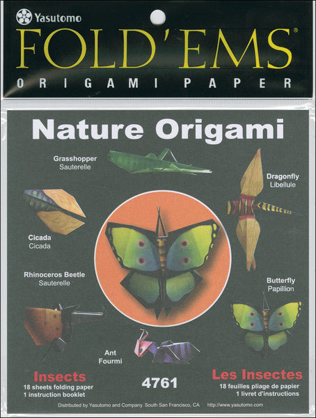 Fold 'Ems Insects Origami Paper, 18-Pack