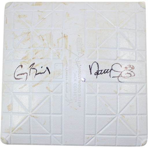 Greg Bird & Nathan Eovaldi Signed Twins at Yankees 8-19-2015 Game Used First Base  (MLB Auth)