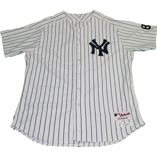 Jeff Pentland Jersey - NY Yankees 2015 Game Used #61 Pinstripe Jersey with Yogi Berra #8 Commemorative Patch (10/1/2015)(HZ977820)(0000005349) (Size 50)