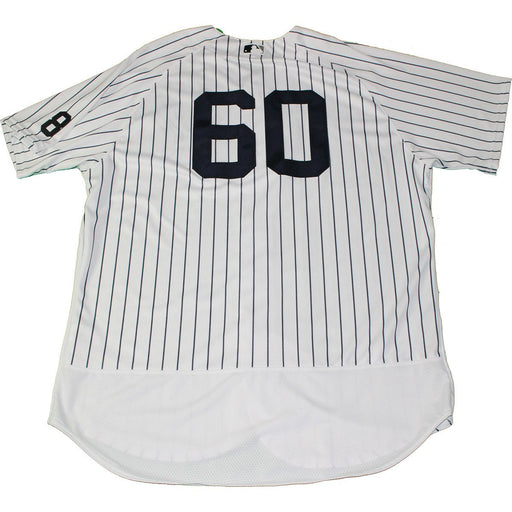 Mike Harkey New York Yankees Yankees 2016 Opening Day Game Issued #60 Pinstripe Jersey w/ Yogi Berra #8 Commemorative Patch  (4/5/2016)(JB804085)(Size 52)