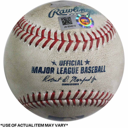 Royals at Yankees Game Used Baseball 5/22/2017 (Bottom 1 - Matt Holliday - 3 - Ball  Bottom 1 - Matt Holliday - 4 - Ball  Bottom 1 - Matt Holliday - 5 - Called Strike  Bottom 1 - Matt Holliday -  - Pickoff Attempt 1B  Bottom 1 - Matt Holliday -  - Pickoff