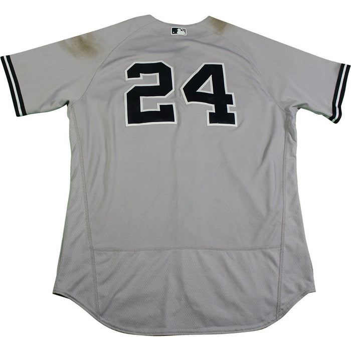 Gary Sanchez New York Yankees 2017 Game Used #24 Grey Jersey (6/15/2017)(JC366002)(48)