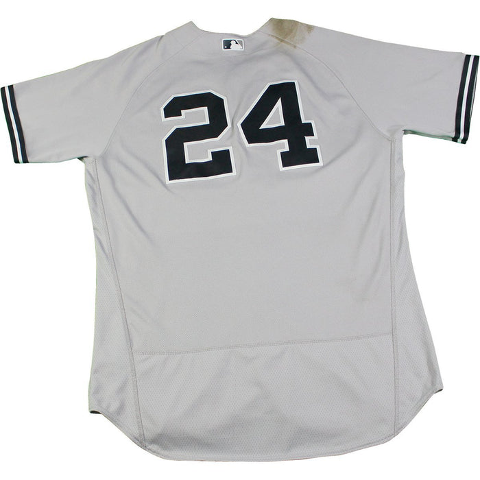 Gary Sanchez New York Yankees Game Used #24 Grey Jersey (8/24/2017)(JB900132)