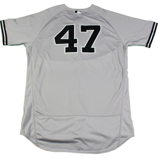 Jordan Montgomery New York Yankees Game Used #47 Grey Jersey (8/18/2017)(JC270109)