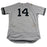 Starlin Castro New York Yankees 2017 Game-Used #14 Grey Jersey (9/24/2017)(JB849983)