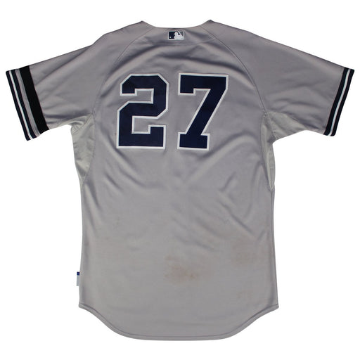 Austin Romine New York Yankees 2017 Game-Used #27 Grey Jersey (9/24/2017)(JB849998)