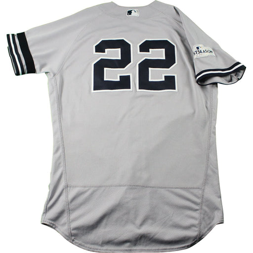 Jacoby Ellsbury New York Yankees 2017 ALCS Game Used #22 Grey Jersey 10/13-10/21/17(JD374541)(44)