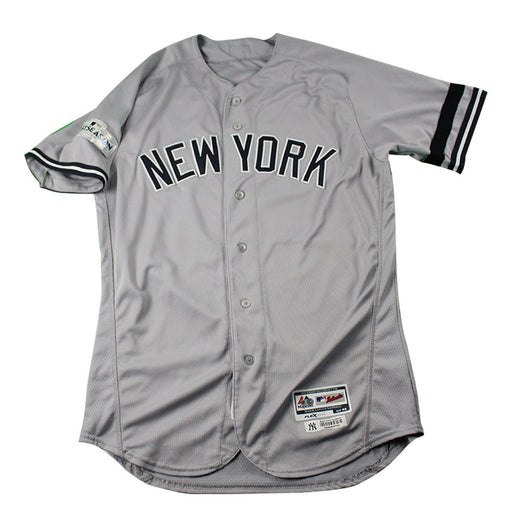 Austin Romine New York Yankees 2017 ALDS Game Used #27 Grey Jersey 10/5-10/11/17(JC052516)(44)