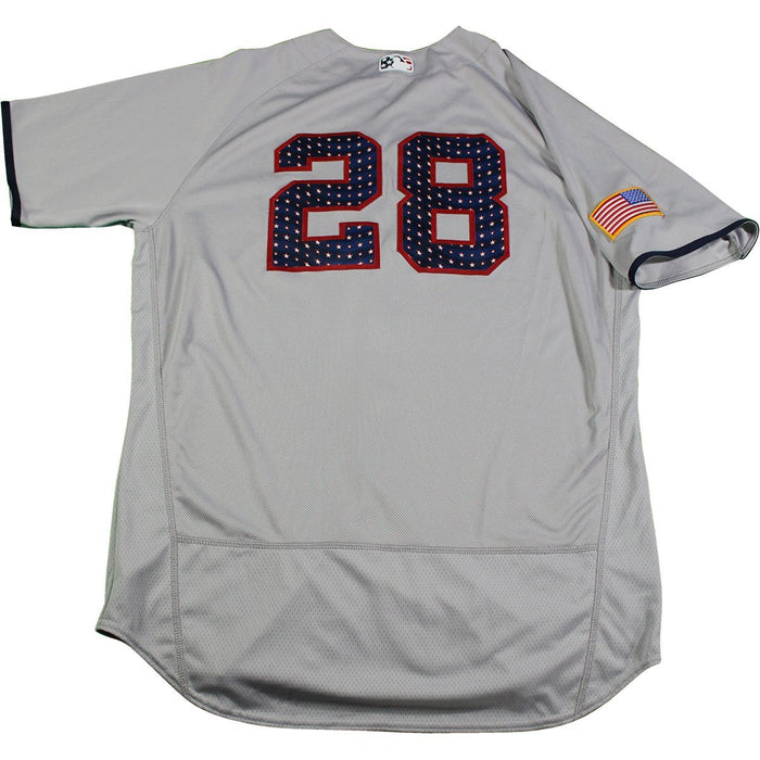 Joe Girardi   New York Yankees Game Used #28 Stars and Stripes Grey Jersey (7/2/2017)(JB714727)