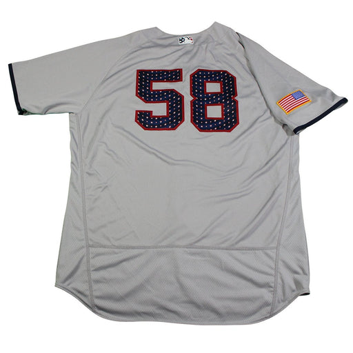 Larry Rothschild  New York Yankees Game Used #58 Stars and Stripes Grey Jersey (7/2/2017)(JB714745)