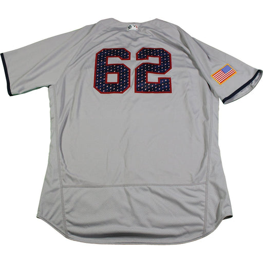 Alan Cockrell  New York Yankees Game Used #62 Stars and Stripes Grey Jersey (7/2/2017)(JB714742)