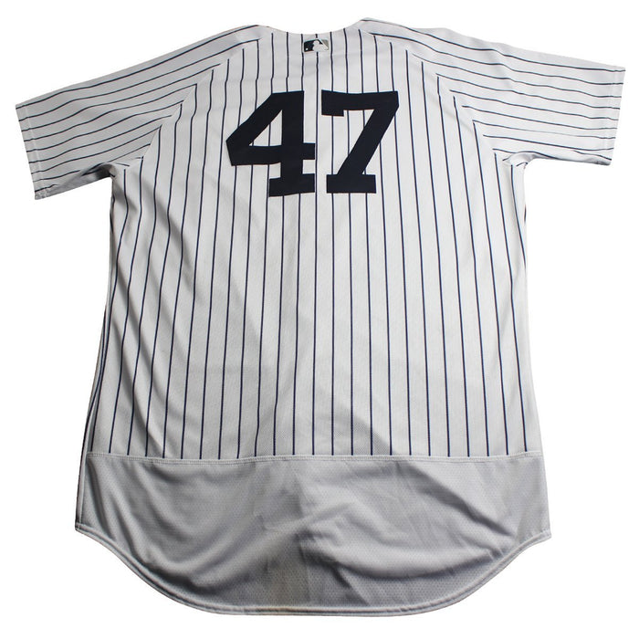 Jordan Montgomery New York Yankees Game Used #47 Pinstripe Jersey (7/25/2017)(JB769280)