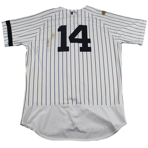 Starlin Castro New York Yankees Game Used #14 Pinstripe Jersey (10/1/2017)(JC009661)