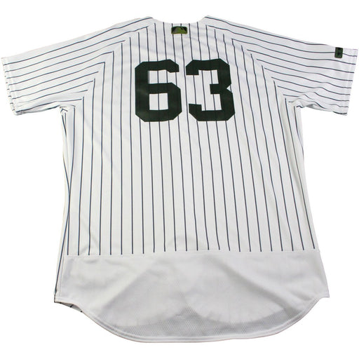 Marcus Thames New York Yankees Game Used #63 Memorial Day Weekend Pinstripe Jersey (5/28/2017)(JC357043)(48)