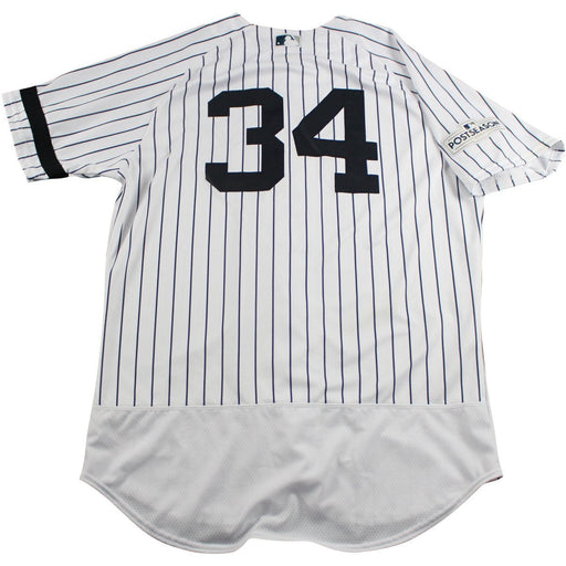 Jaime Garcia New York Yankees 2017 ALDS Game Used #34 Pinstripe Jersey (JD465285)