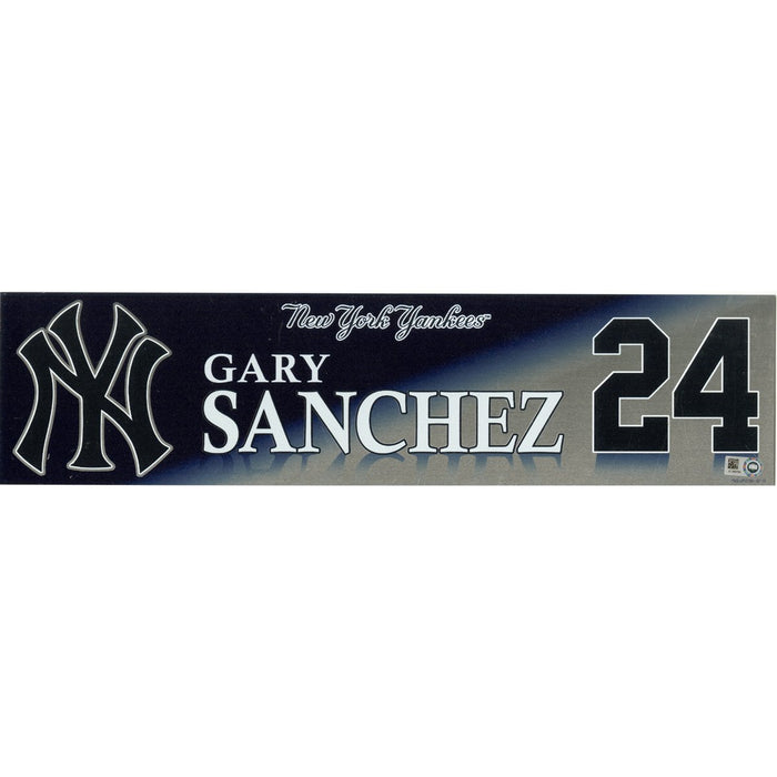 Gary Sanchez New York Yankees 2017 Game Used #24 Locker Room Nameplate (9/26/2017)(JC358799)