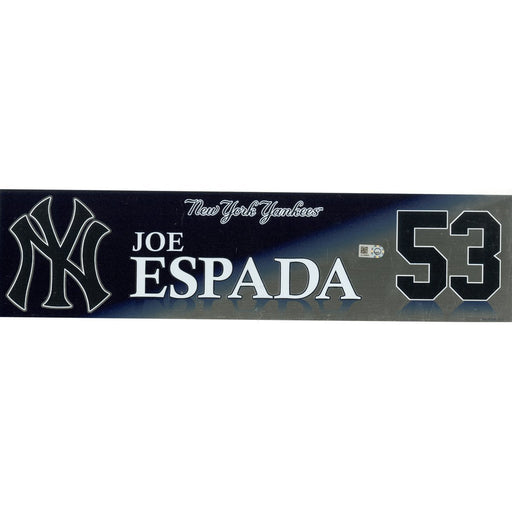 Joe Espada New York Yankees 2017 Game Used #53 Locker Room Nameplate (10/1/2017)(JC009650)