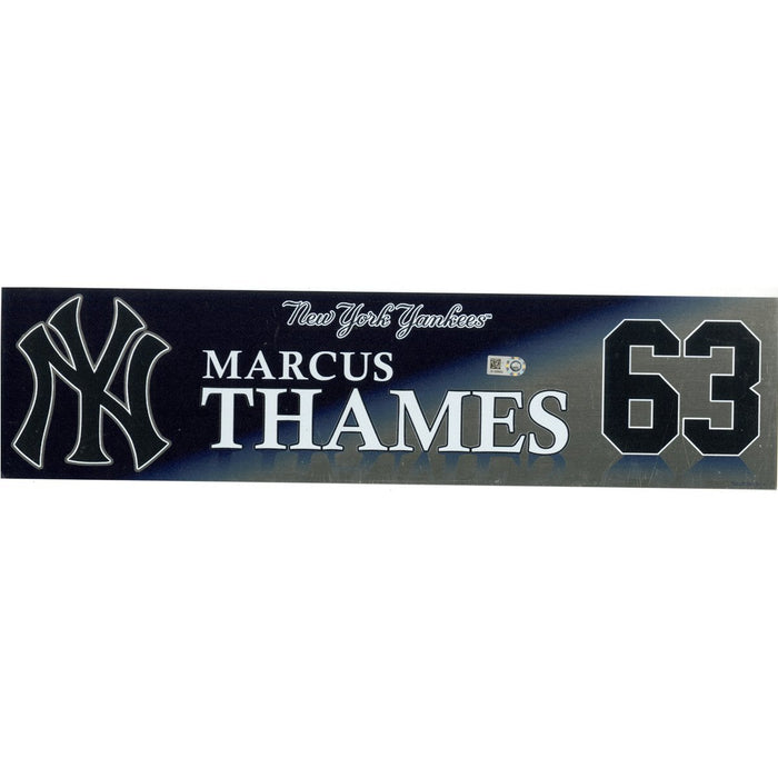 Marcus Thames New York Yankees 2017 Game Used #63 Locker Room Nameplate (10/1/2017)(JC009652)