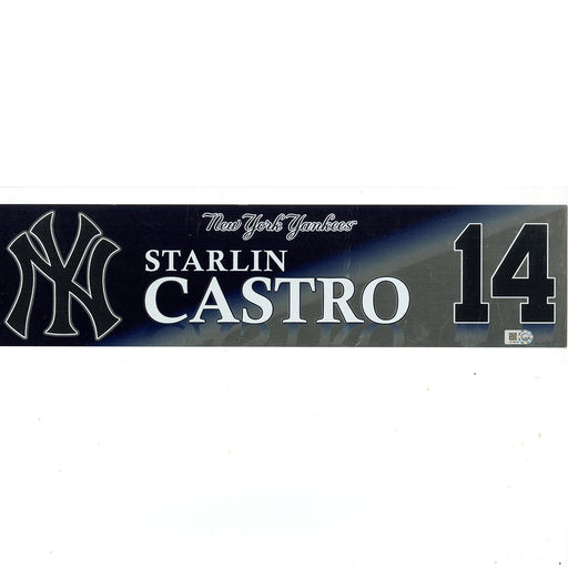 Starlin Castro New York Yankees 2017 Game Used #14 Locker Room Nameplate (9/27/2017)(JB769748)